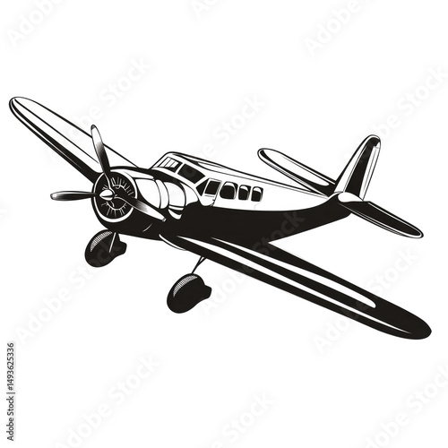 Airplane Clipart Single Color Fill  isolated on a transparent background