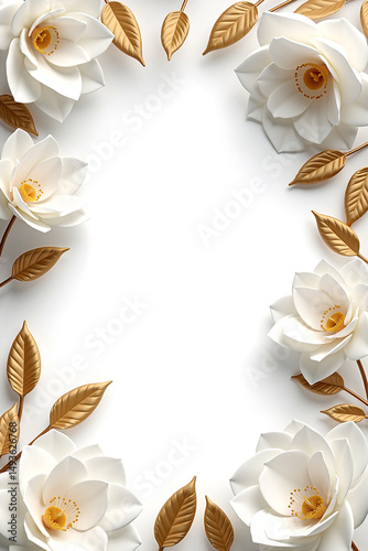 white flowers frame