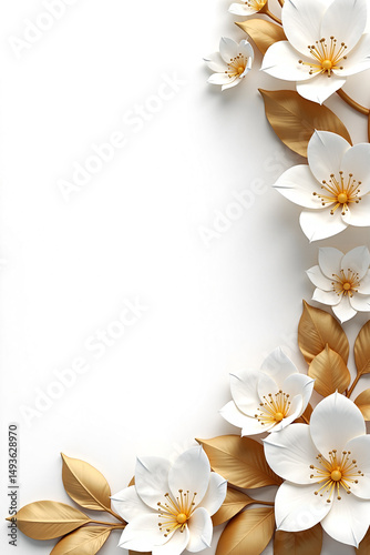 white flowers on wooden background