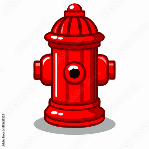 Cartoon Red Fire Hydrant Illustration