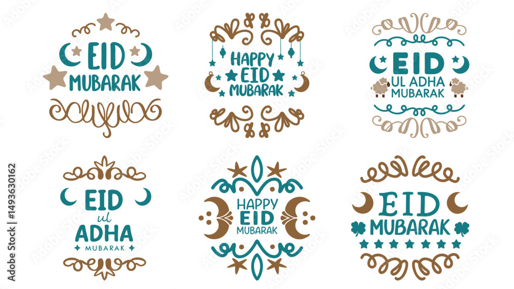 Obraz premium Elegant Eid Typography with Decorative Elements