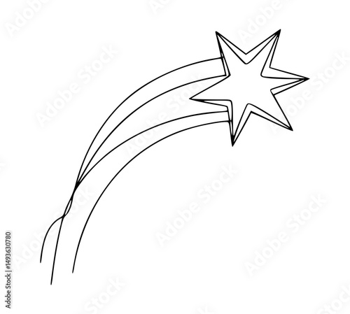 Simple hand drawn shooting star illustration