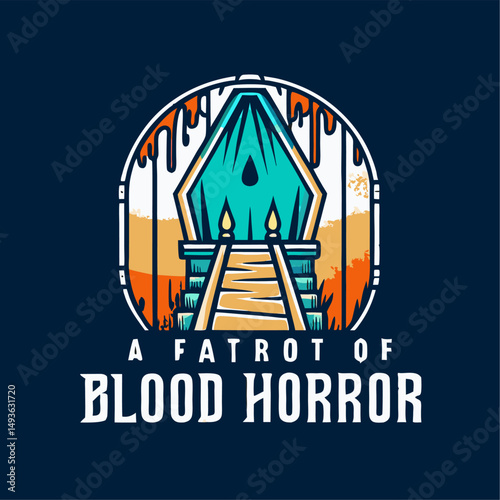 A fatrot of blood horror gory swamp shrine logo design