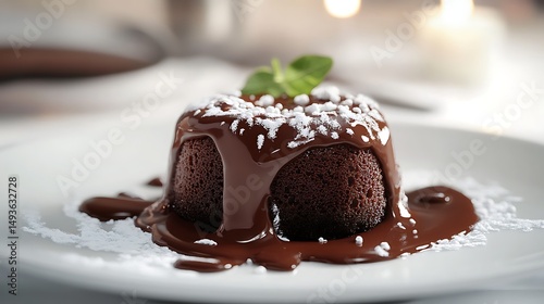 A warm, gooey chocolate lava cake from a fast food menu
