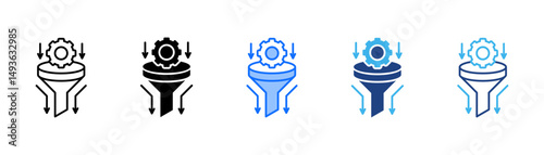 Bottlenecks Icon Set With Multiple Style Collection 