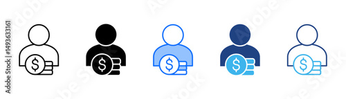Earnings Icon Set With Multiple Style Collection 
