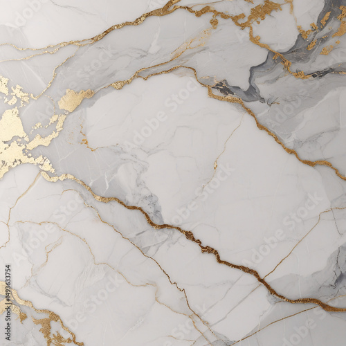 A minimalist luxury marble background in soft white and light gray tones, with delicate gold veins and elegant texture. High resolution, square format, clean.