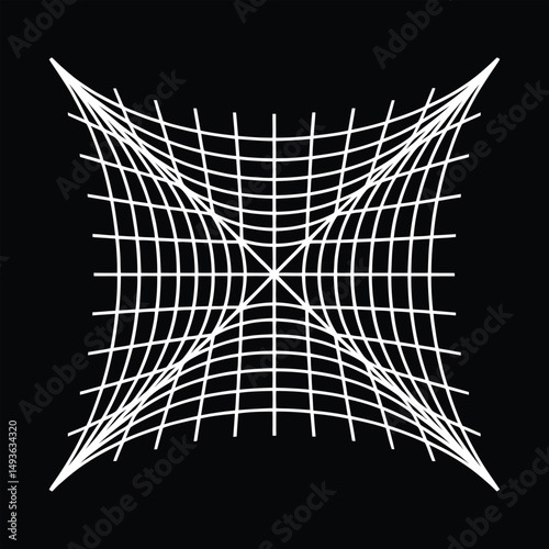 Abstract Geometric Grid Vector Design with Isolated Transparent Background for Tech and Art Projects