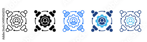 Change Management Icon Set With Multiple Style Collection 