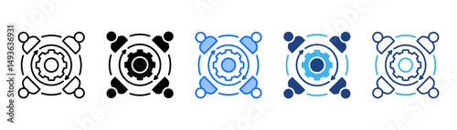 Integration Icon Set With Multiple Style Collection 