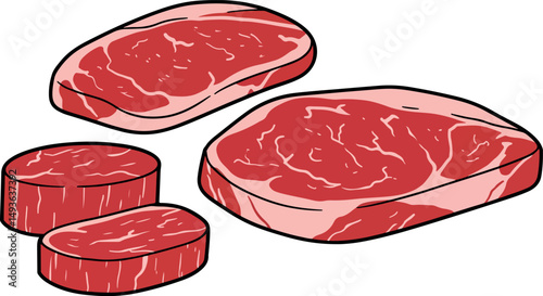 Delicious raw steaks ready for grilling or pan-frying