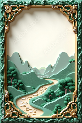frame with sea landscape