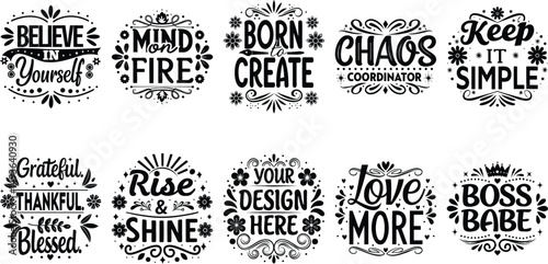 Self-Love and Gratitude Typography Collection