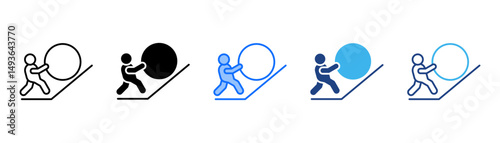 Perseverance Icon Set With Multiple Style Collection 