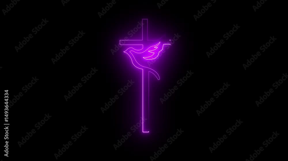 Neon Glowing Christian Cross with Dove Symbol | Purple Light Worship Background | Spiritual Religious Animation
Neon Glowing Christian Cross with Dove Symbol | Purple Light Worship Background | Spiritual Religious Animation