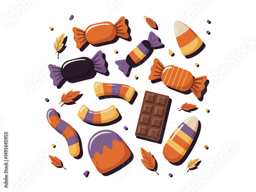 Colorful Halloween Candy Collection