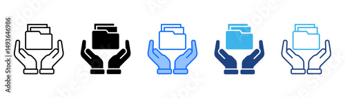 Data Collection Icon Set With Multiple Style Collection 