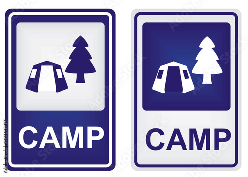 Camp traffic sign. vector illustration