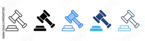 Law Icon Set With Multiple Style Collection 