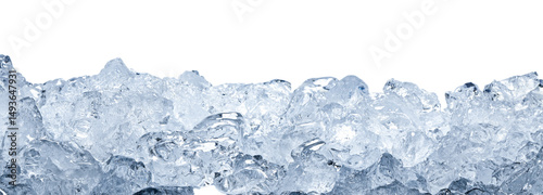 Cubes of clear ice on white background