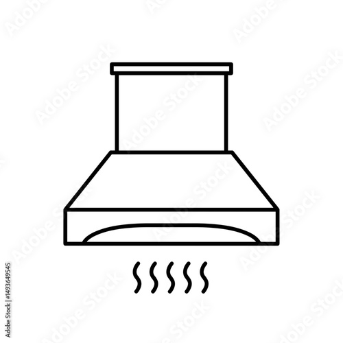 Fume hood design in outline style representing chemical industry icon  