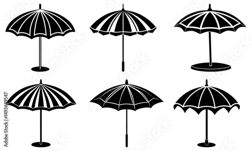 Poolside Umbrella silhouette vector