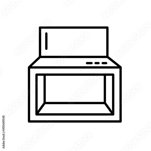 Fume hood illustration in simple line design for chemical industry icon  