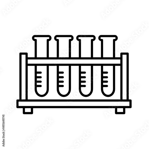 Test tube rack with laboratory glassware for chemical experiments  