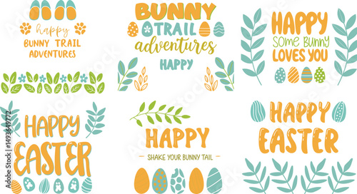 Bunny Trail and Easter Adventure Quotes in Pastel Colors
