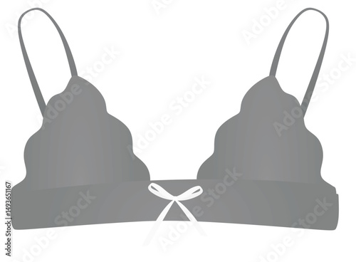 Grey  silk bra. vector illustration