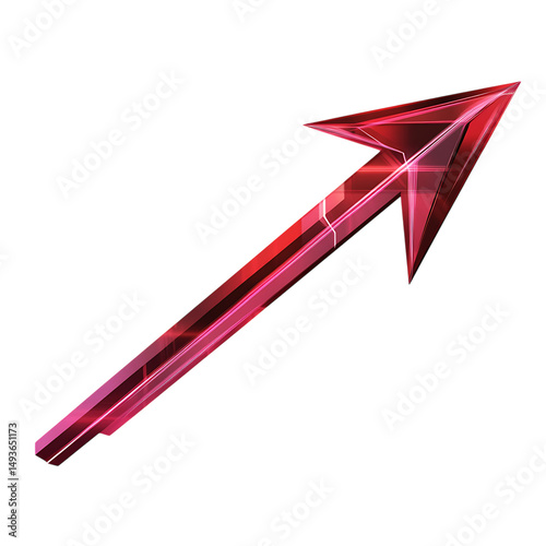 Modern Arrow with Dynamic Glossy Vectors in Opulent Isolated on Transparent Background