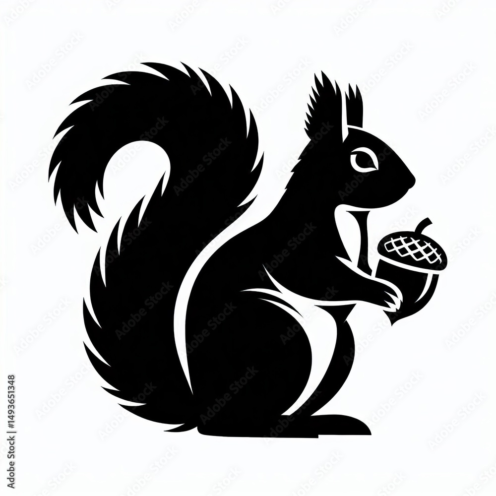 Fototapeta premium Squirrel silhouette