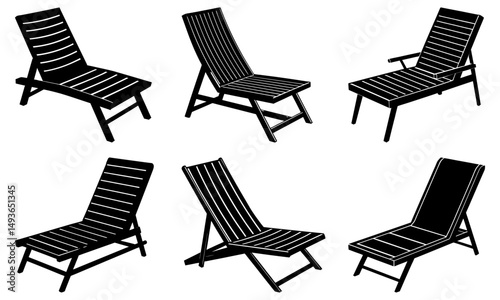 Patio Lounge Chair silhouette vector