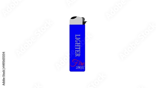Blue Lighter design on white background for used to fire 