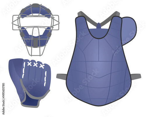Baseball catcher's set. vector illustration