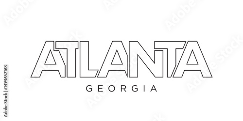 Atlanta, Georgia, USA typography slogan design. America logo with graphic city lettering for print and web.