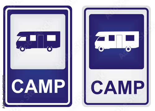 Camp traffic sign. vector illustration