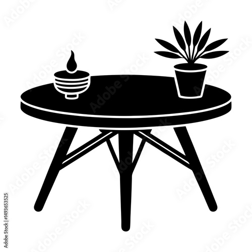Outdoor Coffee Table silhouette vector