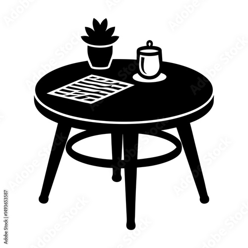 Outdoor Coffee Table silhouette vector