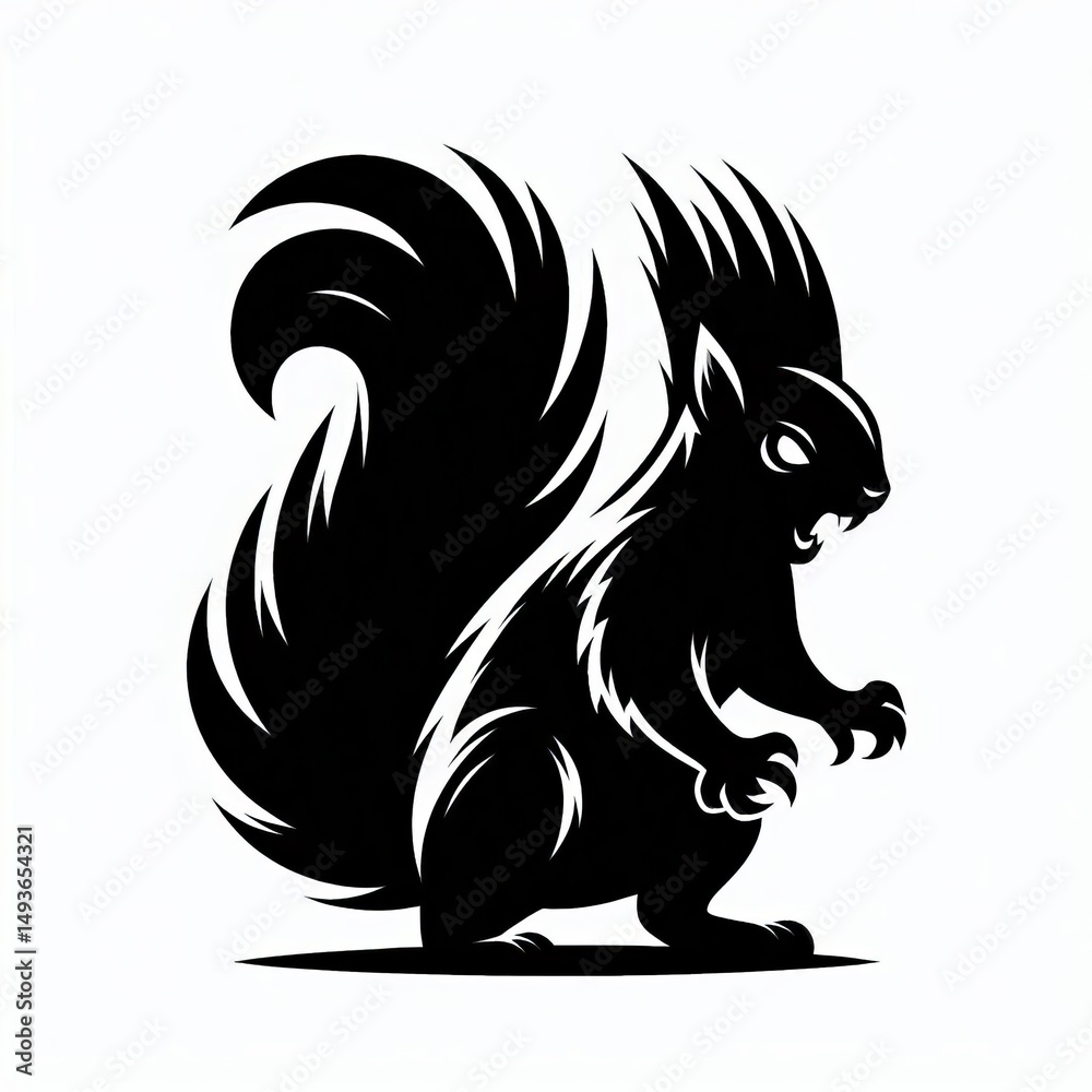 Fototapeta premium Squirrel silhouette