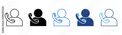 Phone Call Icon Set With Multiple Style Collection 