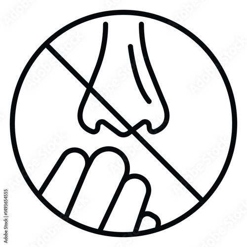 Face Hygiene No Nose Contact Vector Illustration