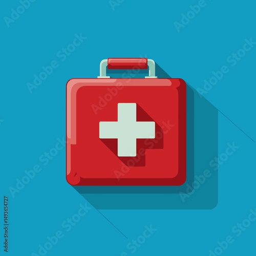 Modern First Aid Kit on a Vibrant Background