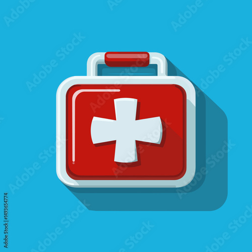 Modern First Aid Kit on a Vibrant Background