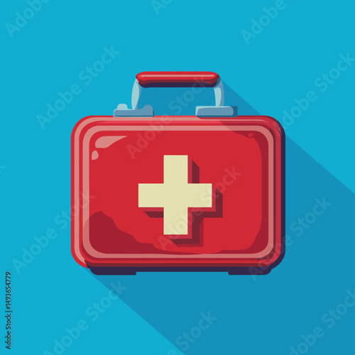 Modern First Aid Kit on a Vibrant Background