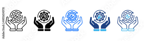 Maintenance Icon Set With Multiple Style Collection 