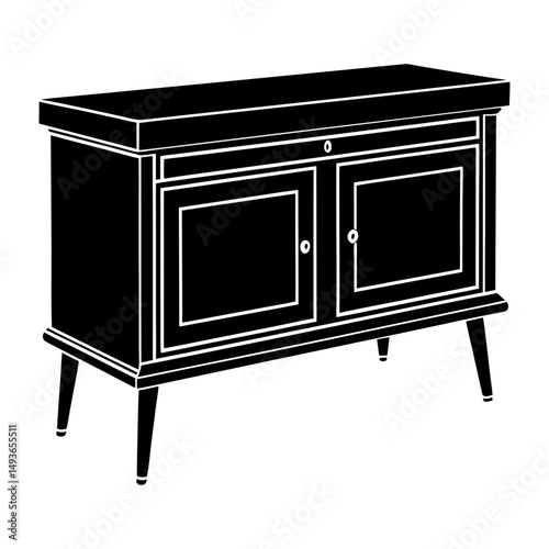 Console Sideboard silhouette vector