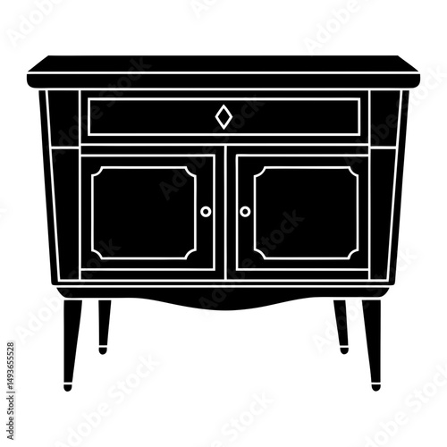 Console Sideboard silhouette vector