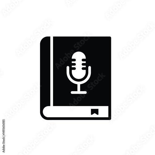 Audiobook icon book microphone reading listening