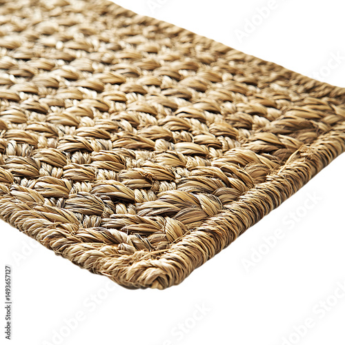 Modern Eco Straw Mat with a Refined Natural Texture Isolated on Transparent Background